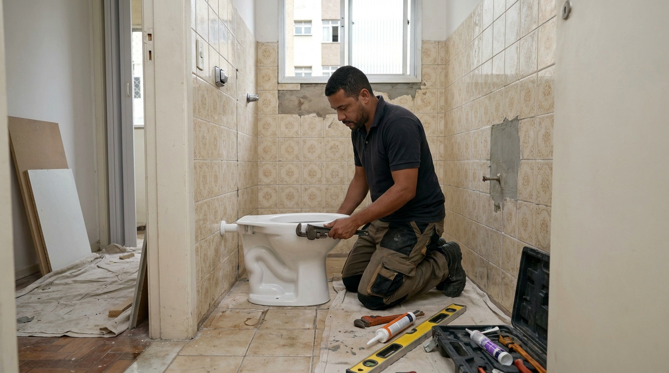 Instalação de vaso sanitário profissional em Gravataí‑RS